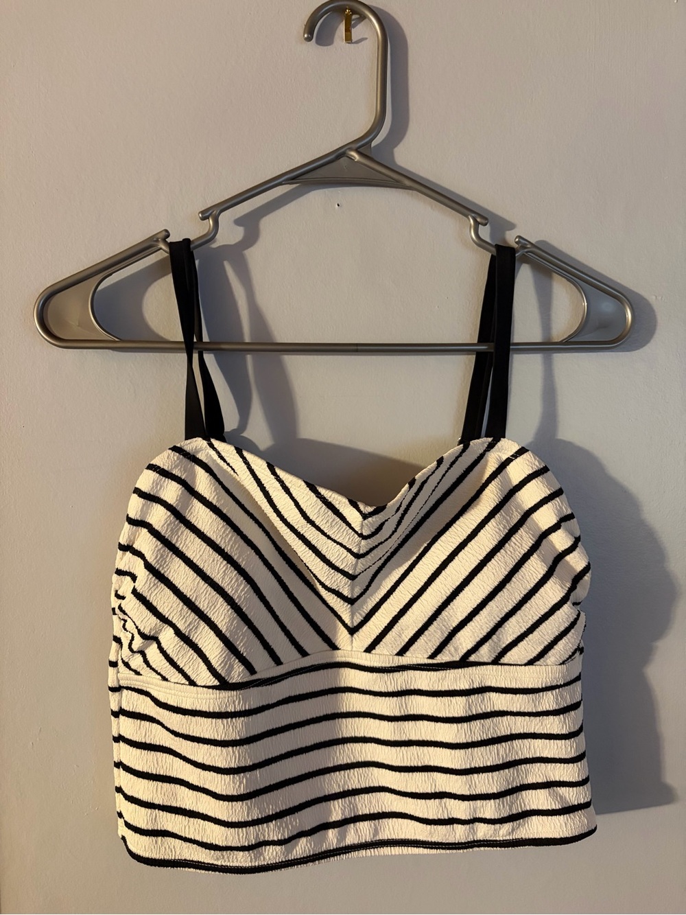 Cupshe Black & White Striped Bikini Top and High Waisted Bottoms